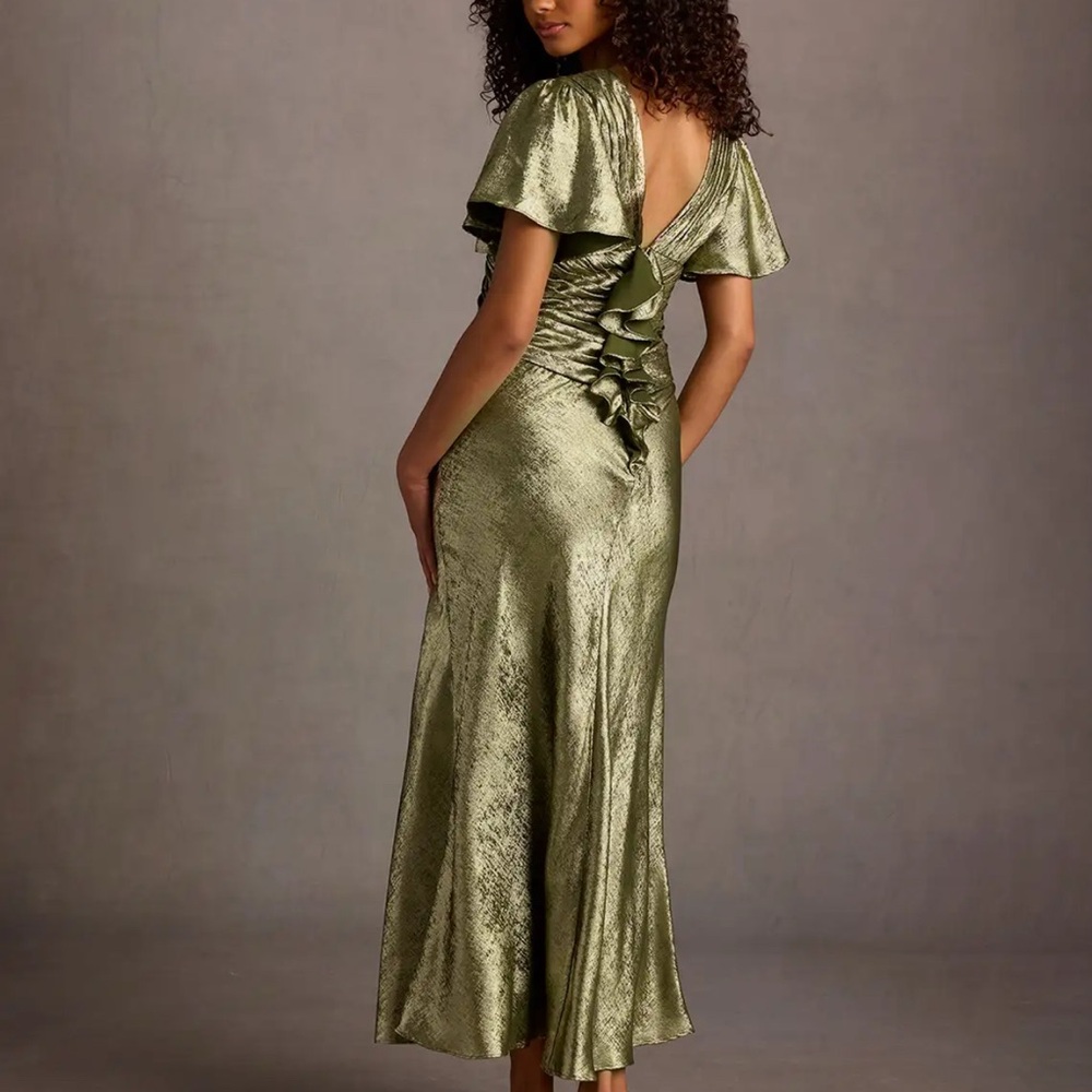 Azazie Gold Leaf Dress